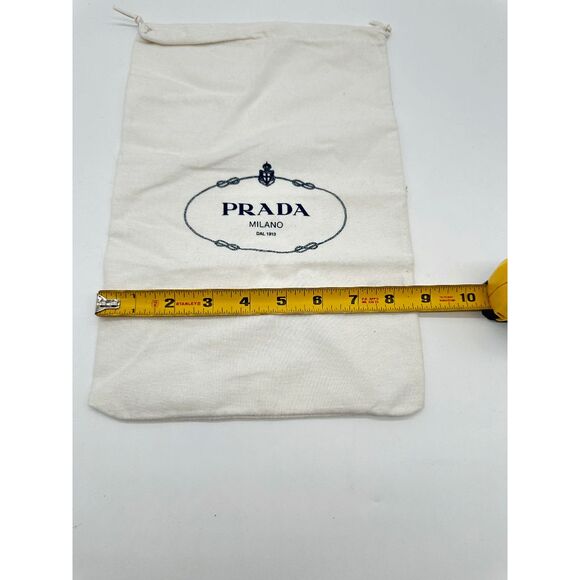 PRADA White Flannel Drawstring Dust Cover Travel Bag 13x9 - Picture 5 of 6